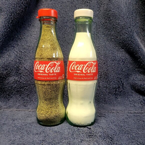 Coca-Cola 8oz Salt & Pepper Shakers (Glass Bottles) - Picture 1 of 5